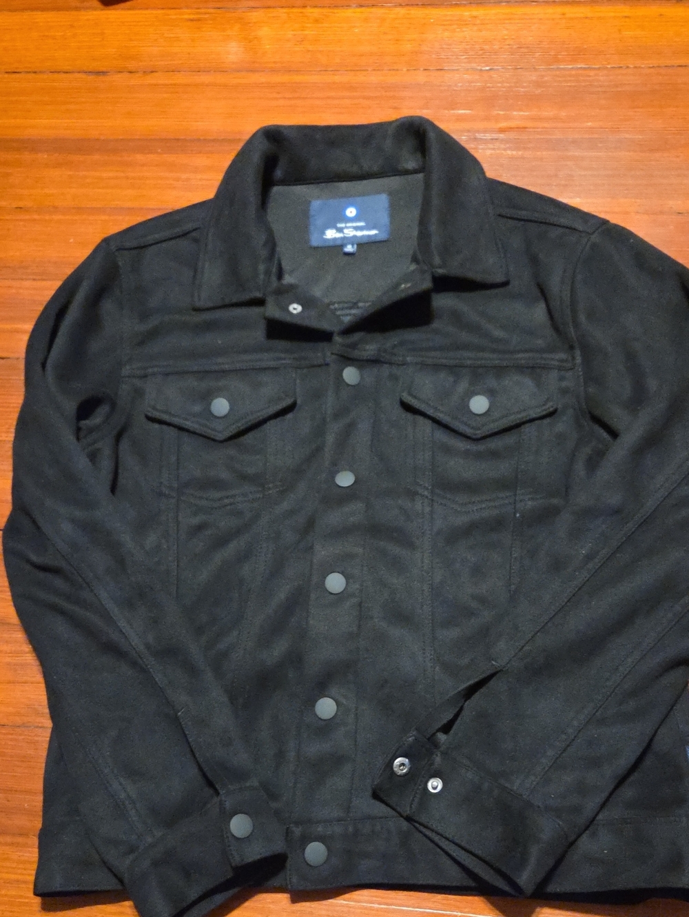 Ben Sherman Black Lightweight Button-Front Shirt Jacket - Picture 5 of 7